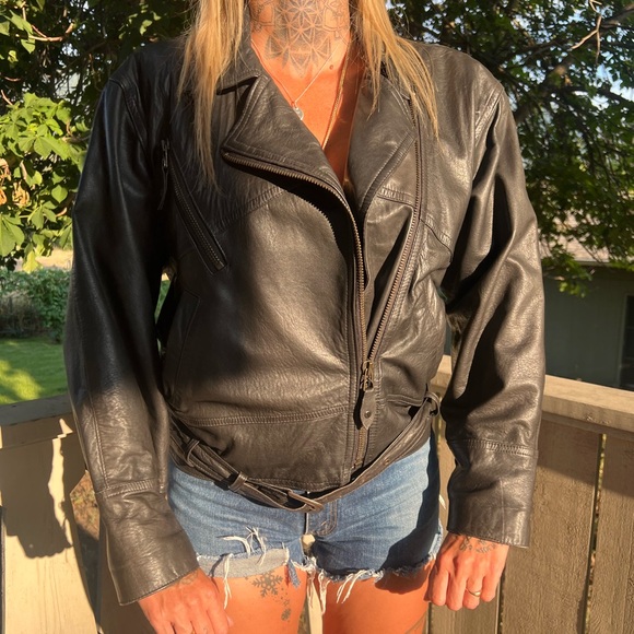 Vintage Leather bomber jacket MINT - Picture 5 of 6